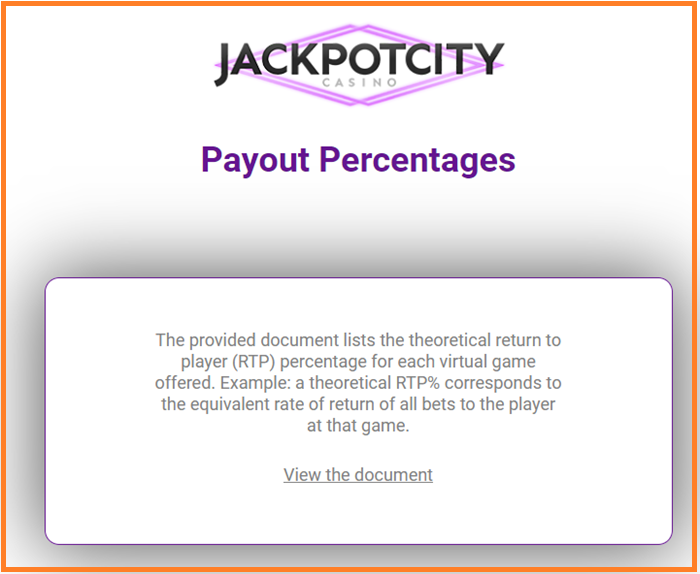 Top 5 RTP Payout Percentages at Jackpot City: Best Games